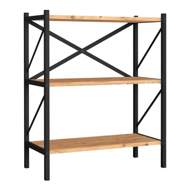 Βιβλιοθήκη Jocasta Megapap μεταλλική - μελαμίνης χρώμα pine oak 66x34x85εκ. Βιβλιοθήκη Jocasta Megapap μεταλλική - μελαμίνης χρώμα pine oak 66x34x85εκ.