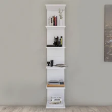 Βιβλιοθήκη - Ραφιέρα τοίχου Ogden Megapap χρώμα λευκό 34,5x30x180εκ.