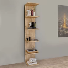 Βιβλιοθήκη - Ραφιέρα τοίχου Ogden Megapap χρώμα pine oak 34,5x30x180εκ.