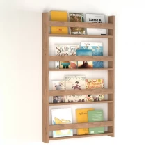 Επιτοίχια βιβλιοθήκη - ραφιέρα Montessori Megapap χρώμα pine oak 74x10x120εκ.