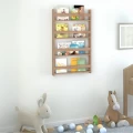 Επιτοίχια βιβλιοθήκη - ραφιέρα Montessori Megapap από μελαμίνη χρώμα pine oak 74x10x120εκ.