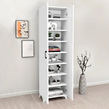 Ντουλάπα - Παπουτσοθήκη Lilly Megapap χρώμα λευκό 49x32x178εκ.