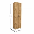 Ντουλάπα - Παπουτσοθήκη μελαμίνης Lilly Megapap χρώμα pine oak 49x32x178εκ.