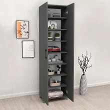 Ντουλάπα - Παπουτσοθήκη Lilly Megapap χρώμα ανθρακί 49x32x178εκ.