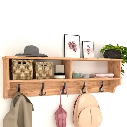Κρεμάστρα τοίχου Ottila Megapap χρώμα pine oak 120x22x37εκ. Κρεμάστρα τοίχου Ottila Megapap χρώμα pine oak 120x22x37εκ.