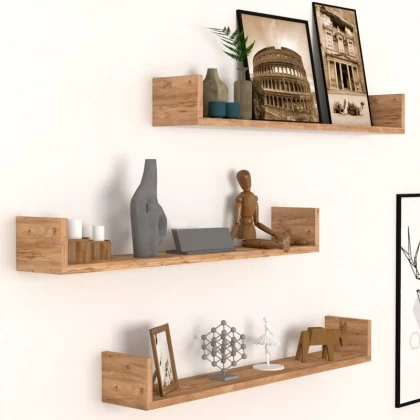 Ραφιέρα τοίχου Tyrion Megapap 3 τεμαχίων χρώμα pine oak 90x15x12εκ. Ραφιέρα τοίχου Tyrion Megapap 3 τεμαχίων χρώμα pine oak 90x15x12εκ.