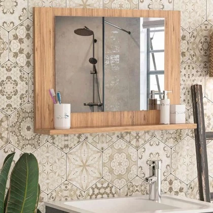 Καθρέφτης μπάνιου Devlin Megapap χρώμα pine oak 60x10x45εκ. Καθρέφτης μπάνιου Devlin Megapap χρώμα pine oak 60x10x45εκ.