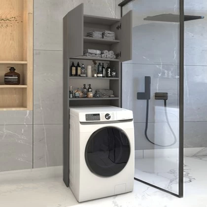 Έπιπλο πλυντηρίου Ramsey Megapap χρώμα ανθρακί 65x27x190,6εκ. Έπιπλο πλυντηρίου Ramsey Megapap χρώμα ανθρακί 65x27x190,6εκ.