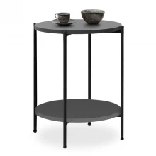 Βοηθητικό τραπεζάκι Argento Megapap χρώμα ανθρακί 43x43x60εκ.