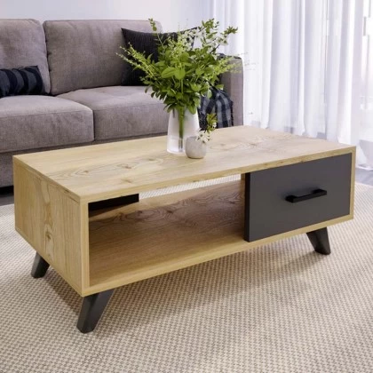 Τραπεζάκι σαλονιού Gilbert Megapap χρώμα sapphire oak - ανθρακί 90x45x35εκ. Τραπεζάκι σαλονιού Gilbert Megapap χρώμα sapphire oak - ανθρακί 90x45x35εκ.