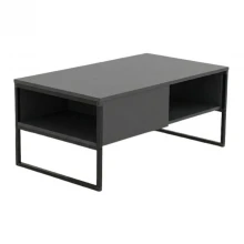 Τραπεζάκι σαλονιού Lawrence Megapap χρώμα ανθρακί 105x60x46εκ.