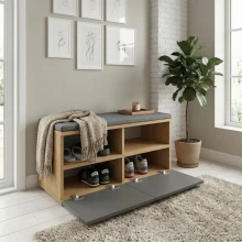 Παπουτσοθήκη Twain Megapap 8 ζευγών χρώμα sapphire oak - ανθρακί 80x35x42εκ.