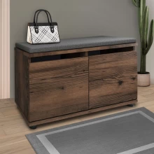 Παπουτσοθήκη Twain Megapap 8 ζευγών χρώμα καπνιστή καρυδιά 80x35x42εκ.