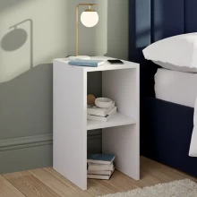 Κομοδίνο - Βοηθητικό τραπεζάκι Tagore Megapap χρώμα λευκό 30x30x60εκ.