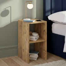 Κομοδίνο - Βοηθητικό τραπεζάκι Tagore Megapap χρώμα pine oak 30x30x60εκ.