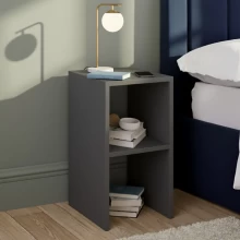 Κομοδίνο - Βοηθητικό τραπεζάκι Tagore Megapap χρώμα ανθρακί 30x30x60εκ.