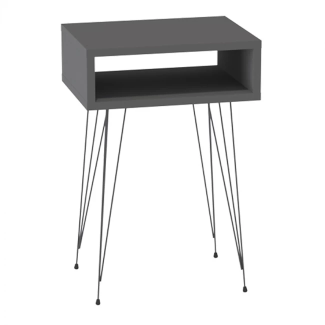 Κομοδίνο μελαμίνης Scott Megapap χρώμα ανθρακί 40x30x60εκ.