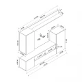 Σύνθεση τηλεόρασης Rodos Megapap χρώμα λευκό 210,2x36x90,4εκ.