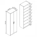 Παπουτσοθήκη Renso Megapap δίφυλλη χρώμα λευκό 59,8x37,8x178,5εκ.