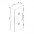 Ντουλάπα κουζίνας Armado Megapap χρώμα λευκό 60x32x140εκ.