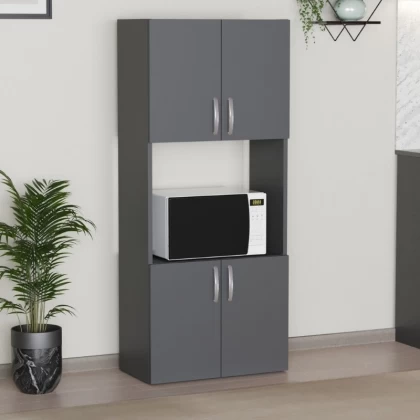 Ντουλάπα κουζίνας Armado Megapap χρώμα ανθρακί 60x32x140εκ. Ντουλάπα κουζίνας Armado Megapap χρώμα ανθρακί 60x32x140εκ.