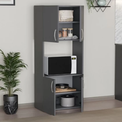 Ντουλάπα κουζίνας Armado Megapap χρώμα ανθρακί 60x32x140εκ. Ντουλάπα κουζίνας Armado Megapap χρώμα ανθρακί 60x32x140εκ.