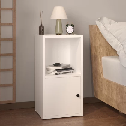 Κομοδίνο Vito Megapap χρώμα λευκό 34x30x66,4εκ. Κομοδίνο Vito Megapap χρώμα λευκό 34x30x66,4εκ.