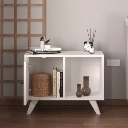 Κομοδίνο Rico Megapap χρώμα λευκό 65,2x30x49εκ. Κομοδίνο Rico Megapap χρώμα λευκό 65,2x30x49εκ.