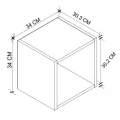 Κομοδίνο επιτοίχιο Beny Megapap χρώμα λευκό 34x30,3x34εκ.