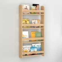 Επιτοίχια βιβλιοθήκη - ραφιέρα Montessori Megapap χρώμα sapphire oak 60x15x120εκ.