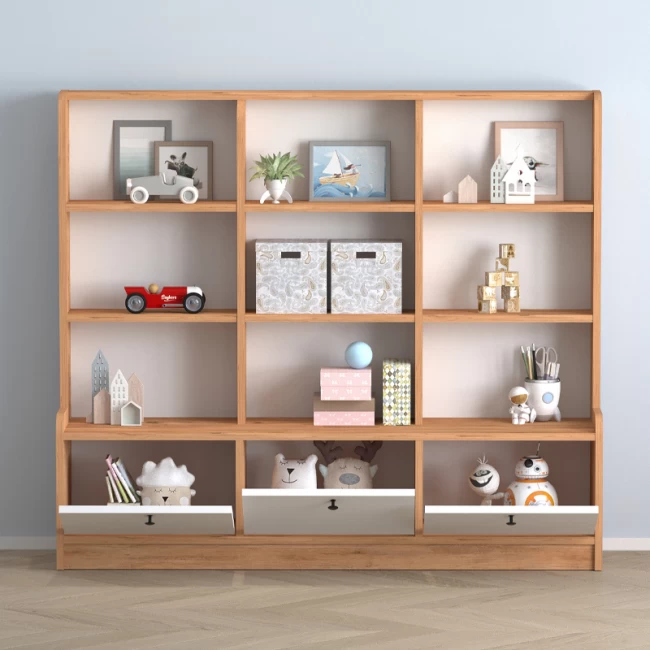 Βιβλιοθήκη Savona Megapap χρώμα pine oak 132,6x30,2x114,9εκ.