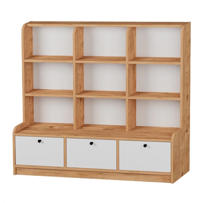 Βιβλιοθήκη Savona Megapap χρώμα pine oak 132,6x30,2x114,9εκ.