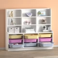 Βιβλιοθήκη Obia Megapap με 9 συρτάρια χρώμα λευκό 132,6x30x115εκ.