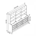 Βιβλιοθήκη Obia Megapap με 9 συρτάρια χρώμα λευκό 132,6x30x115εκ.