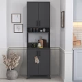 Έπιπλο κουζίνας Sedef Megapap χρώμα ανθρακί 61x40x202,1εκ. Έπιπλο κουζίνας Sedef Megapap χρώμα ανθρακί 61x40x202,1εκ.