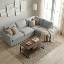 Τραπεζάκι σαλονιού Giza Megapap χρώμα rustic καρυδί 90,2x50,3x50,4εκ.