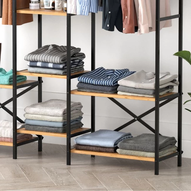 Ντουλάπα ρούχων ανοιχτή - Έπιπλο εισόδου Openix Megapap χρώμα pine oak 171,7x34,2x180,7εκ.