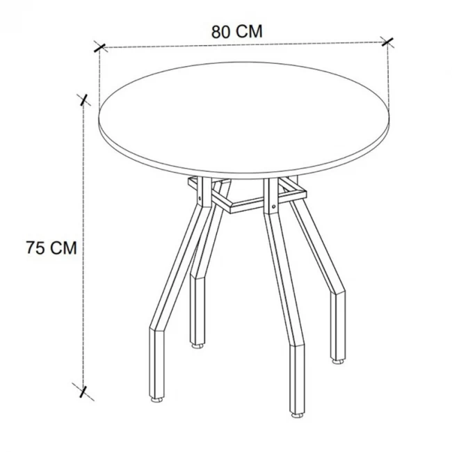 Τραπέζι Roma Megapap χρώμα pine oak Ø80x75εκ.