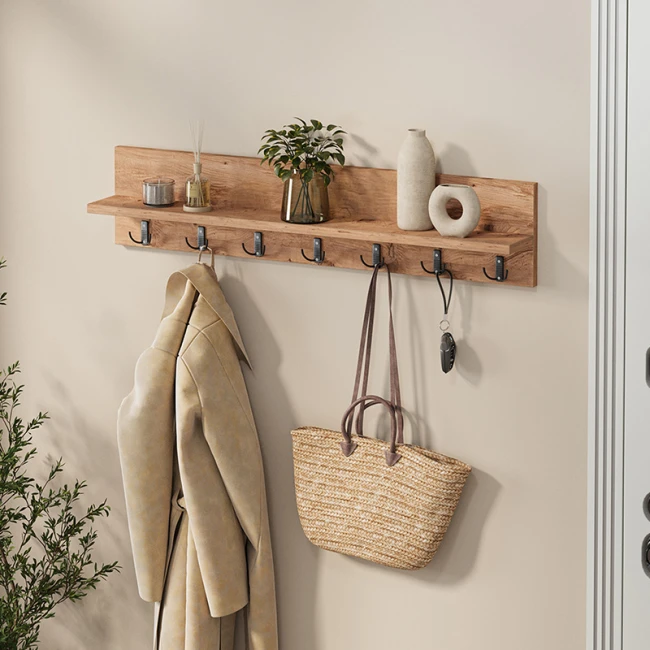 Κρεμάστρα τοίχου Kery Megapap χρώμα pine oak 91x11x20εκ.