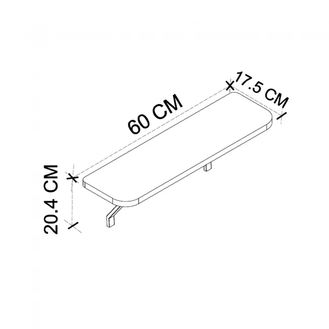 Ραφιέρα τοίχου Barca Megapap χρώμα λευκό 60x17,5x20,4εκ.