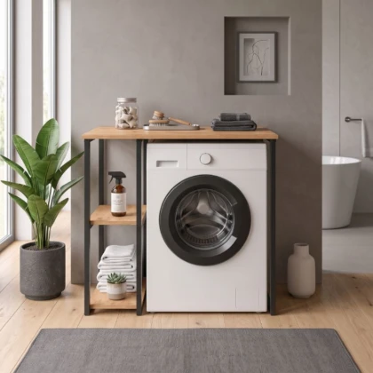 Έπιπλο πλυντηρίου Verno Megapap χρώμα pine oak 90x59,8x92,8εκ.