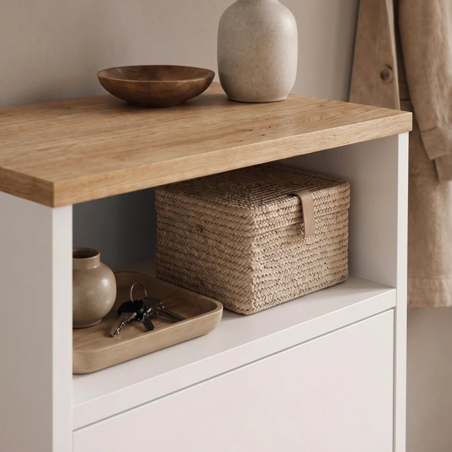 Παπουτσοθήκη - Ντουλάπι Talsa Megapap χρώμα λευκό - sapphire oak 50x35,3x86εκ.