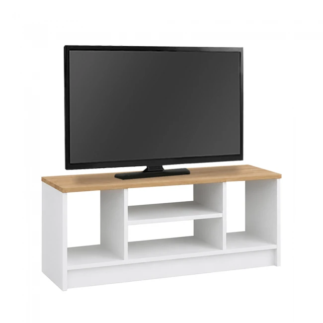 Έπιπλο τηλεόρασης Bahama Megapap χρώμα λευκό - sapphire oak 120x35x46,5εκ.