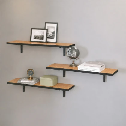 Ραφιέρα τοίχου Versa Megapap 3 τεμαχίων χρώμα pine oak 80x19x17εκ.