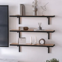 Ραφιέρα τοίχου Versa Megapap 3 τεμαχίων χρώμα pine oak 80x19x17εκ.