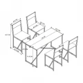 Σετ τραπεζαρία 5τμχ Maysa Megapap χρώμα pine oak 120x52,7x71,8εκ.