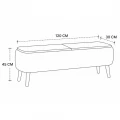 Έπιπλο τηλεόρασης Luno Megapap ύφασμα teddy χρώμα λευκό - pine oak 120x30x45εκ.