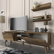 Έπιπλο τηλεόρασης Colin Megapap χρώμα καρυδί 150x29,5x40,6εκ.