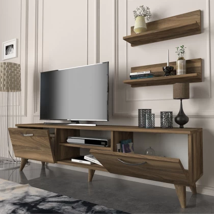 Έπιπλο τηλεόρασης Colin Megapap χρώμα καρυδί 150x29,5x40,6εκ. Έπιπλο τηλεόρασης Colin Megapap χρώμα καρυδί 150x29,5x40,6εκ.