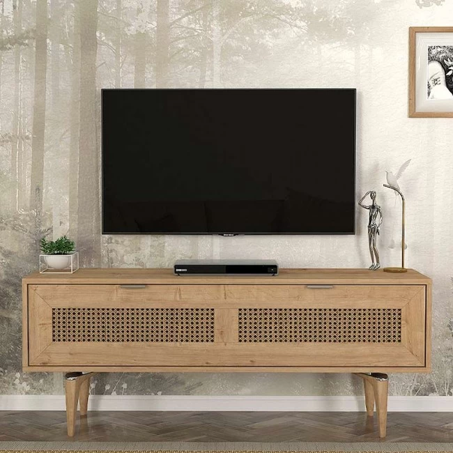 Έπιπλο τηλεόρασης Sirona Megapap χρώμα sapphire oak 140x30x55εκ.